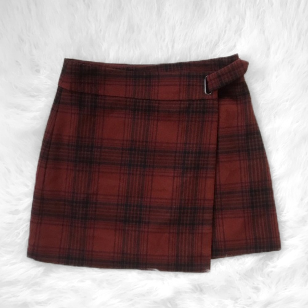 M&S Tartan Plaid Wrap Skirt